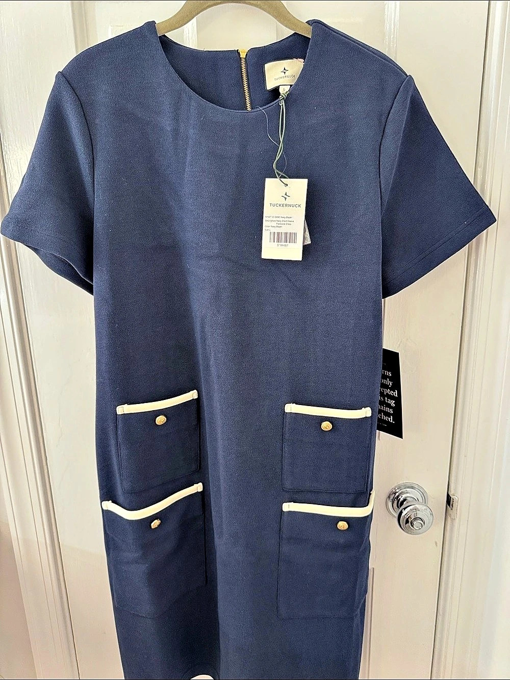 Tuckernuck Navy Short Sleeve Francoise Dress Mini Blue NWT